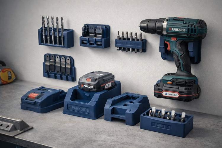 Suporturi și organizatoare printate 3D pentru atelier și spații de lucru