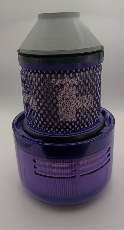 Adaptor pentru spălarea filtrului aspiratorului Dyson montat pentru curățare