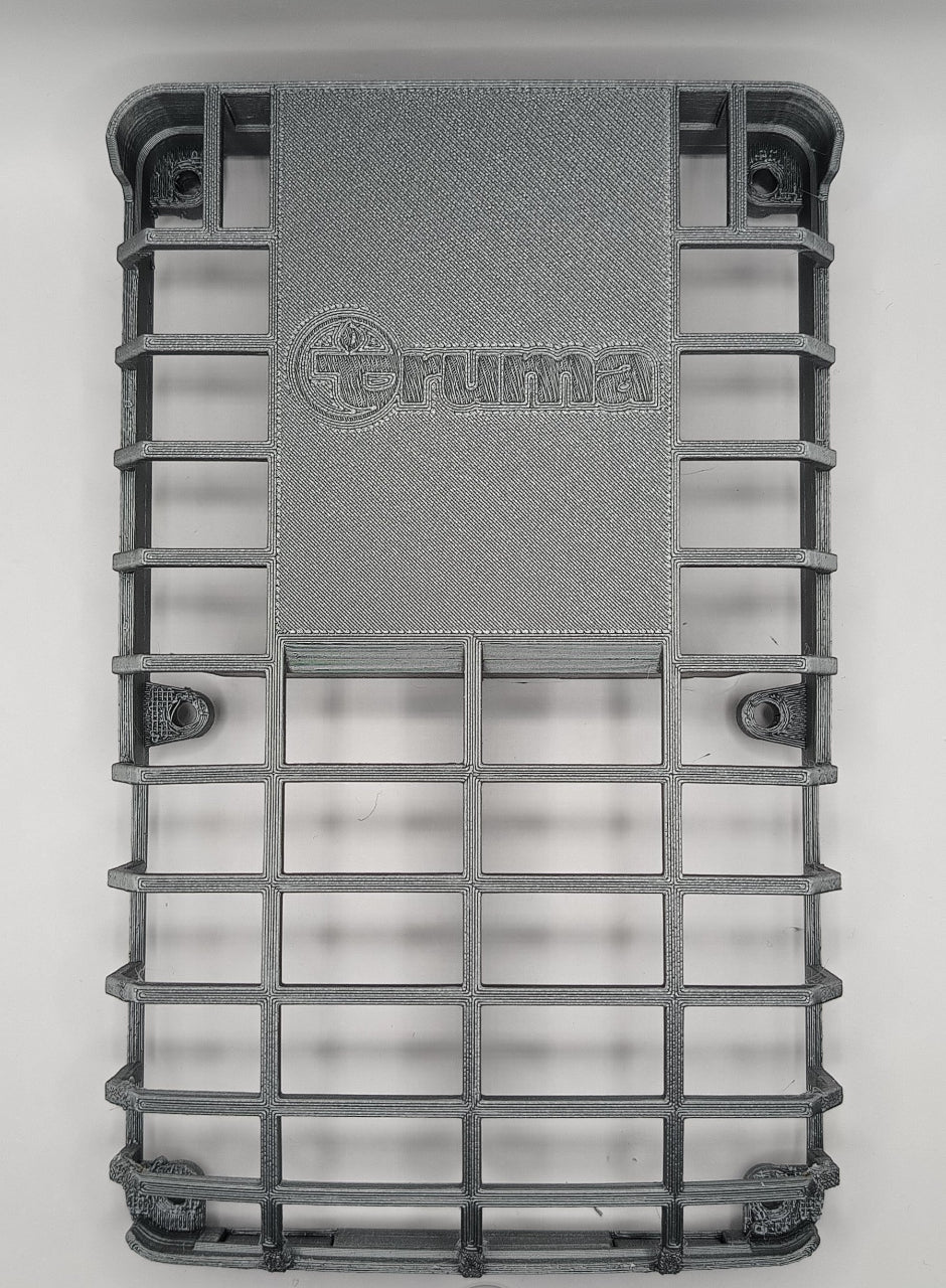 Piesă de schimb capac boiler Truma pentru rulote și autorulote, fabricat din ABS gri de înaltă densitate la Atelierul de 3D.