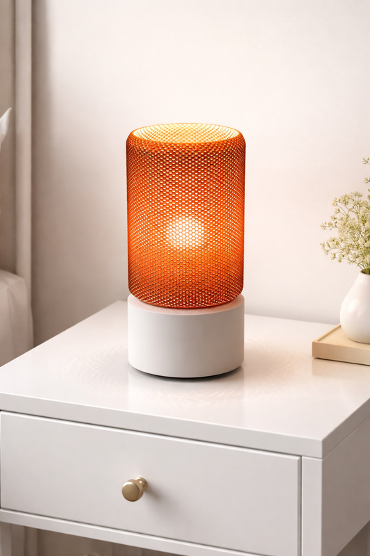 Veioză modernă 3D Mesh Glow pe noptiera, decor minimalist și iluminat creativ pentru spațiul de lucru