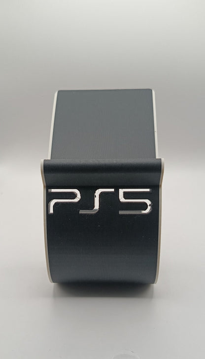 Suport controller PS5 DualSense negru, design ergonomic pentru gaming setup, produs în România de Atelierul de 3D, livrare rapidă și politică de retur 14 zile.